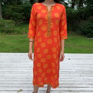Ethnic Indian Kurta/Dress Red Floral